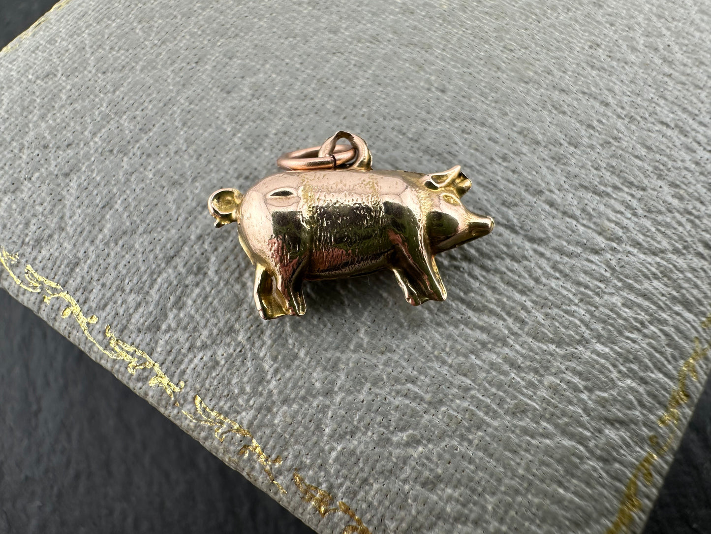 9ct Rose gold pig charm