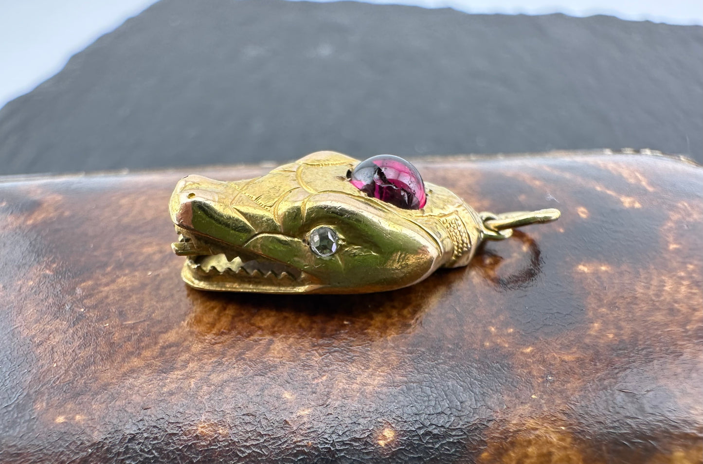 Reserved Lala- Antique 15ct Dragon/Snake Head charm
