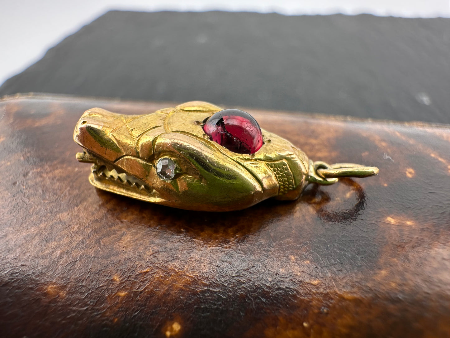Reserved Lala- Antique 15ct Dragon/Snake Head charm