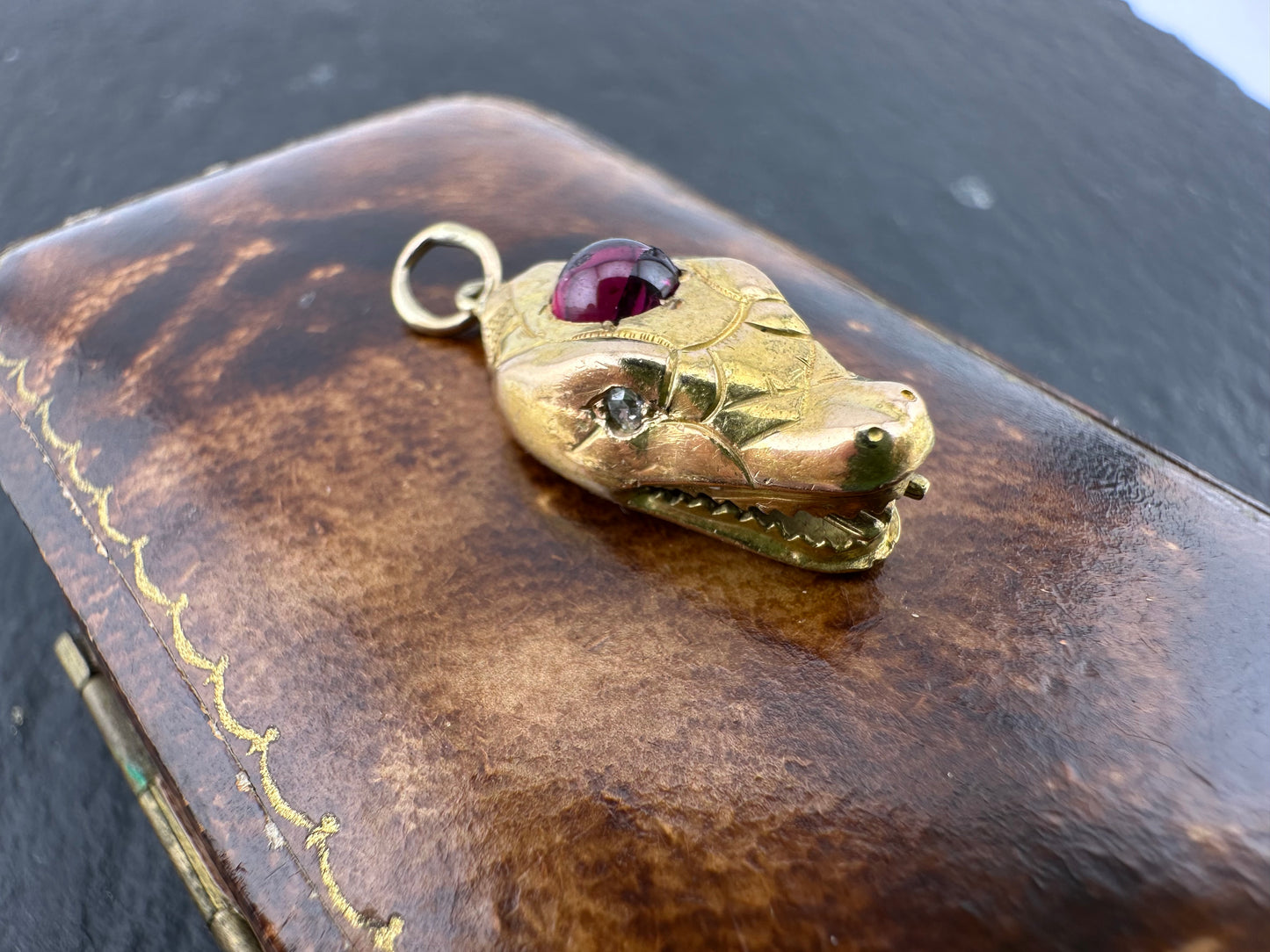 Reserved Lala- Antique 15ct Dragon/Snake Head charm