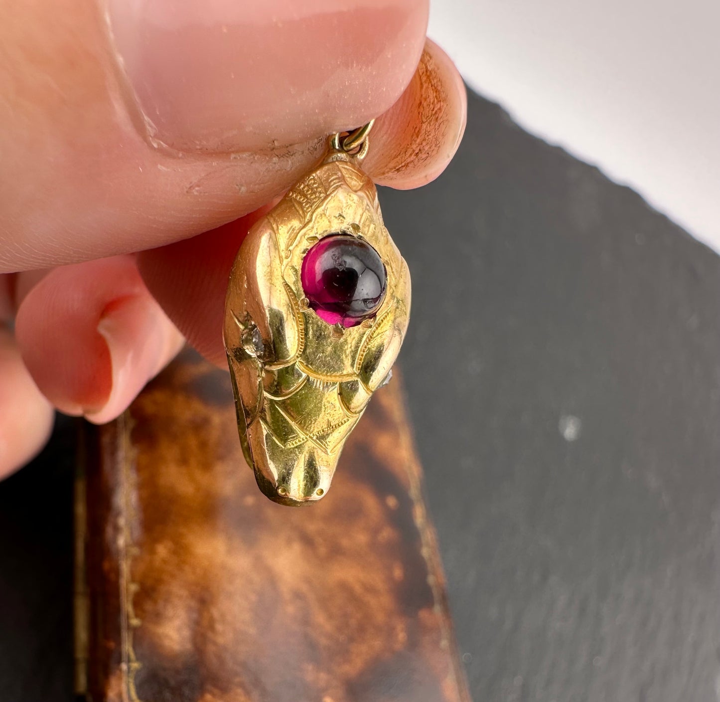 Reserved Lala- Antique 15ct Dragon/Snake Head charm