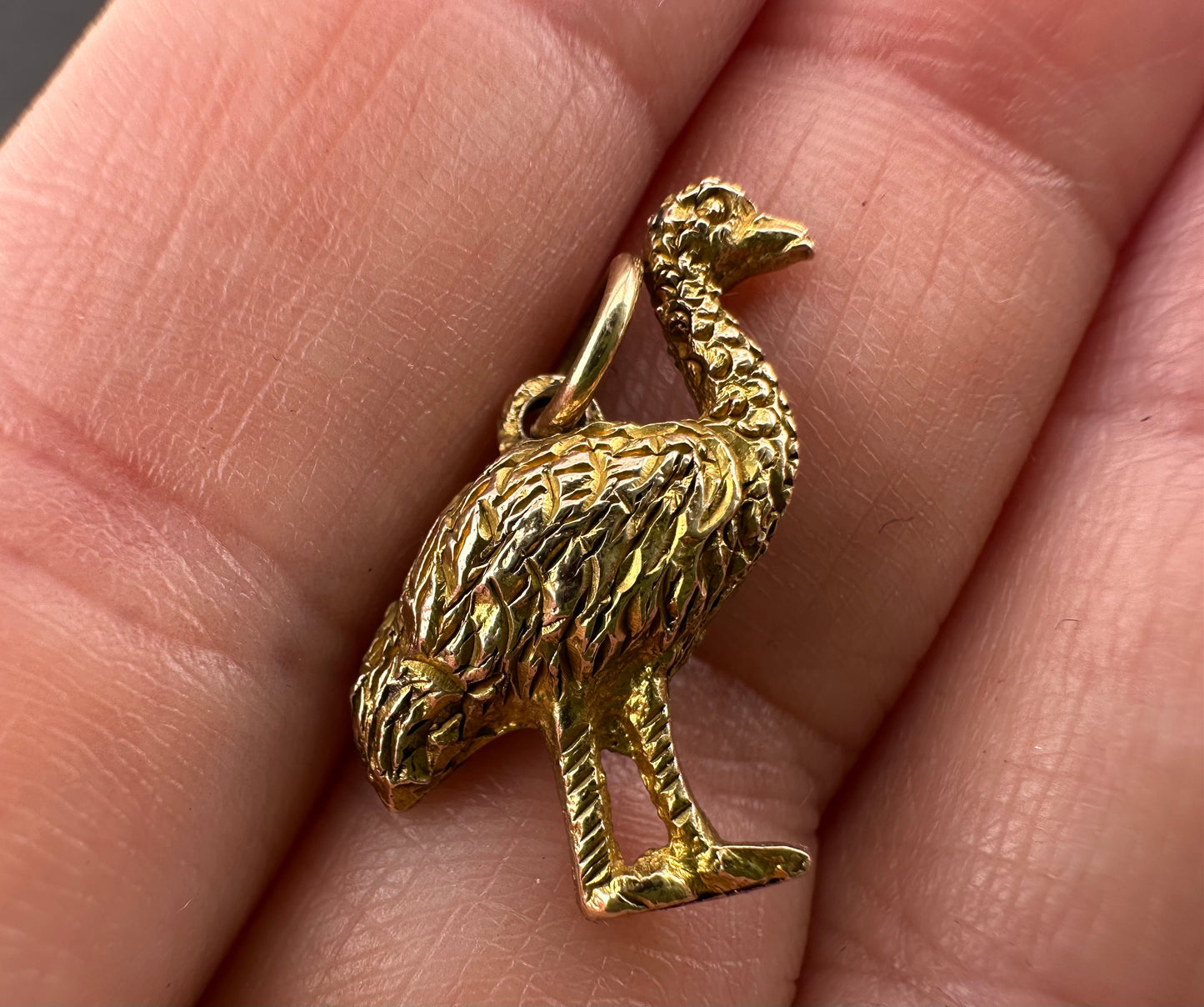 Antique 9ct Ostrich charm