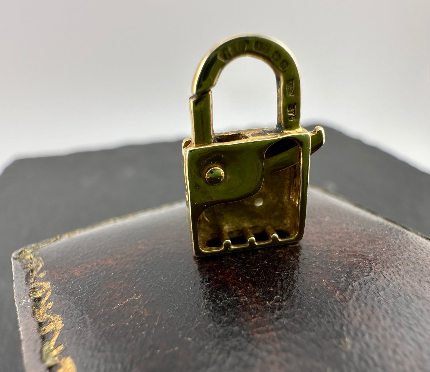 Vintage 9ct Gold & Diamond Padlock