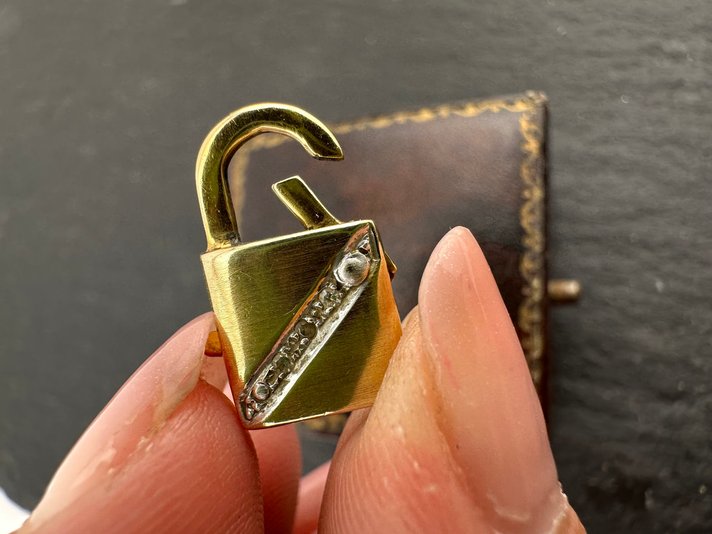 Vintage 9ct Gold & Diamond Padlock