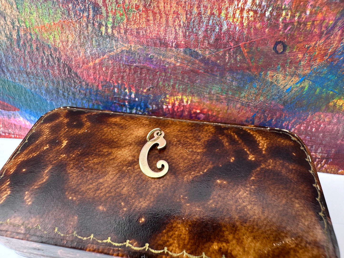 9ct Yellow Gold Cursive C Charm