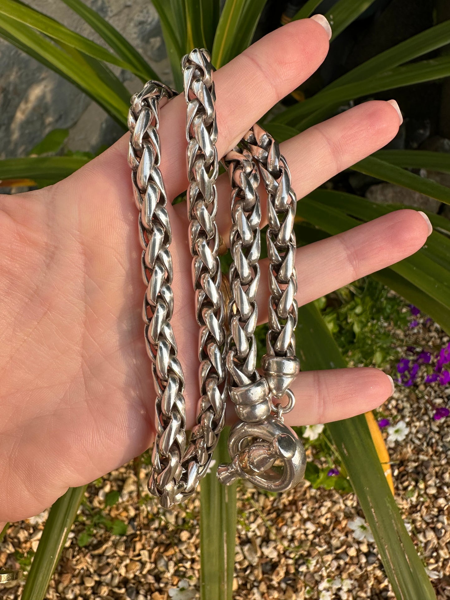 Reserved Soula- Sterling Silver Giant Spiga chain with 18ct detailing