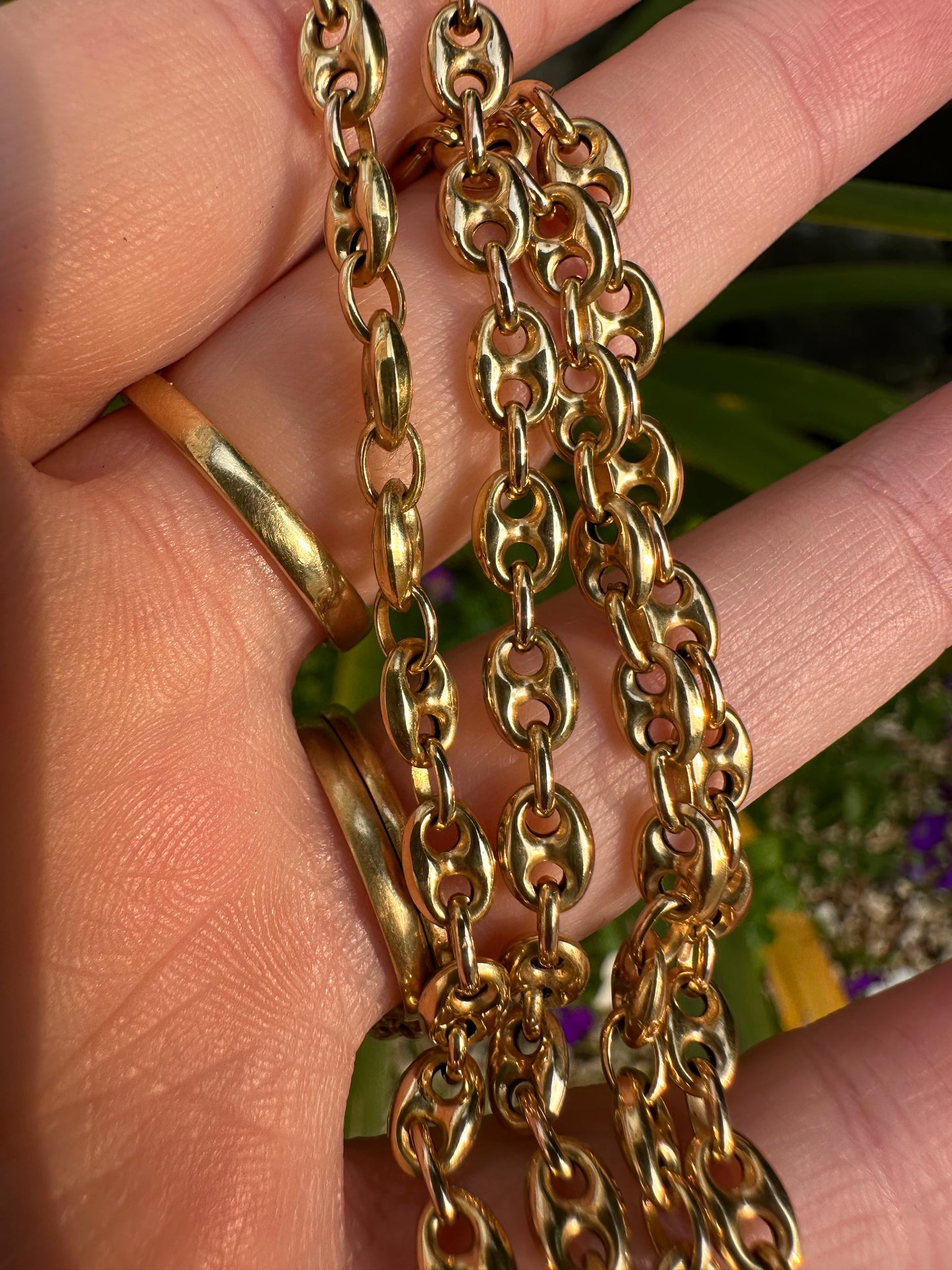 Vintage 9ct Gold UnoAerre Puffy Mariner Chain
