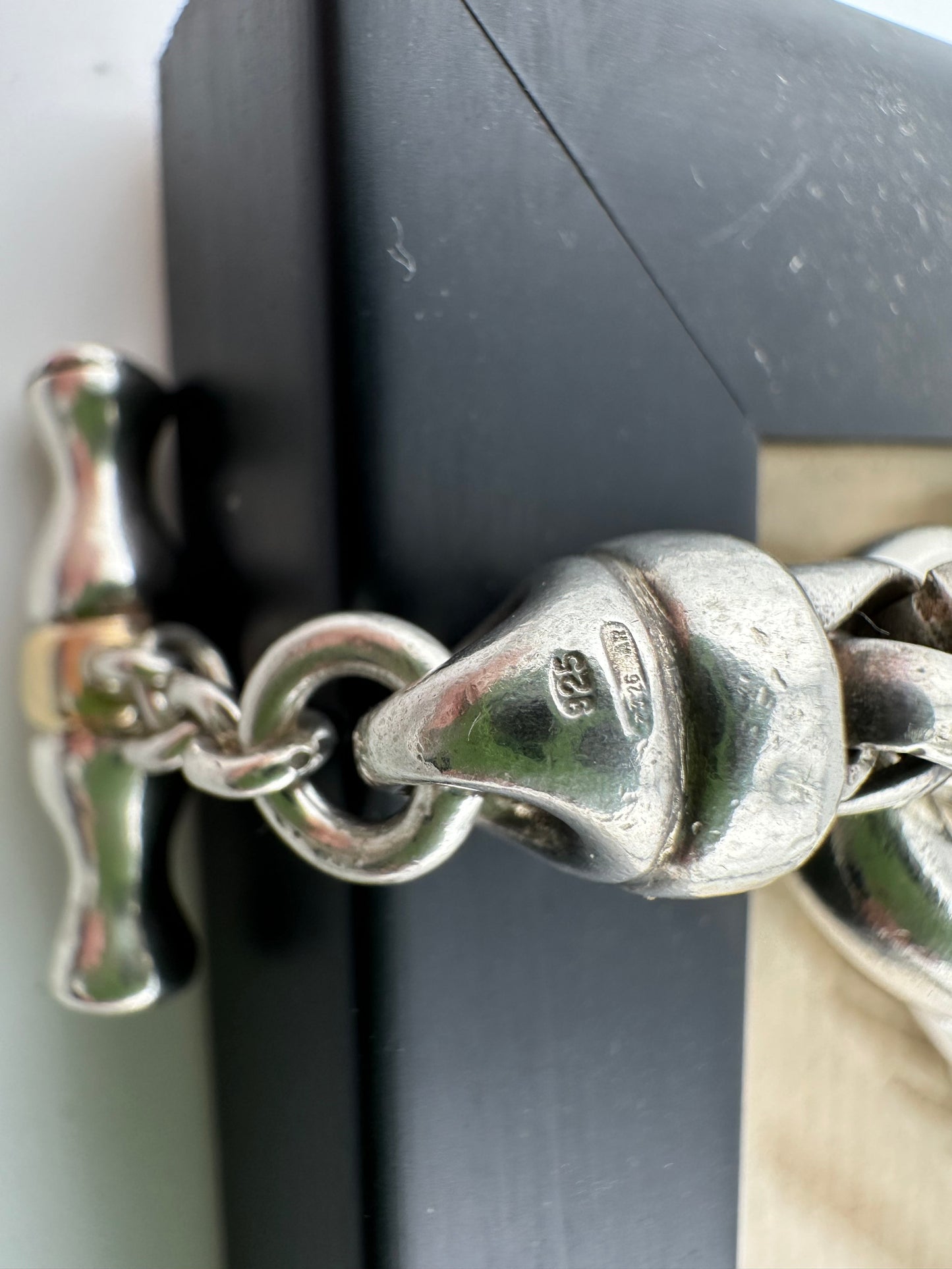Reserved Soula- Sterling Silver Giant Spiga chain with 18ct detailing