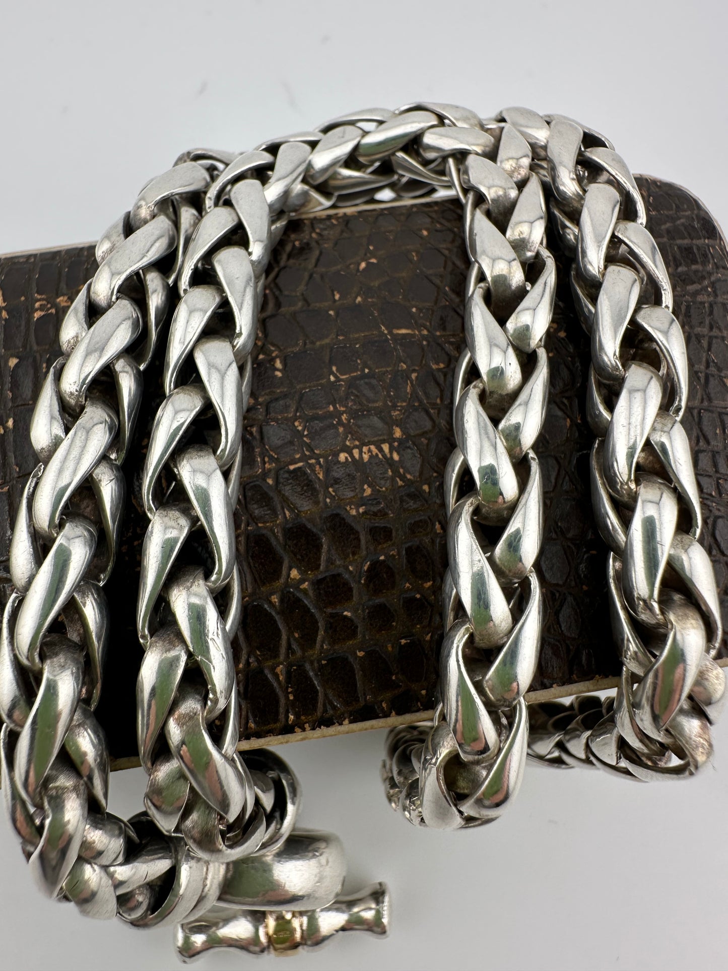 Reserved Soula- Sterling Silver Giant Spiga chain with 18ct detailing