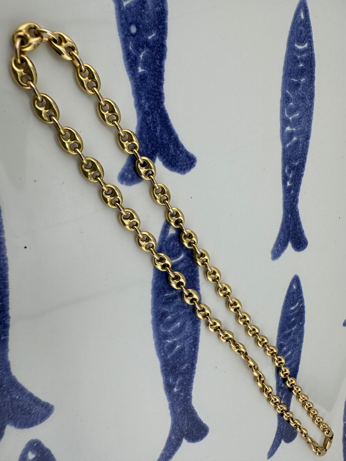 Vintage 9ct Gold UnoAerre Puffy Mariner Chain