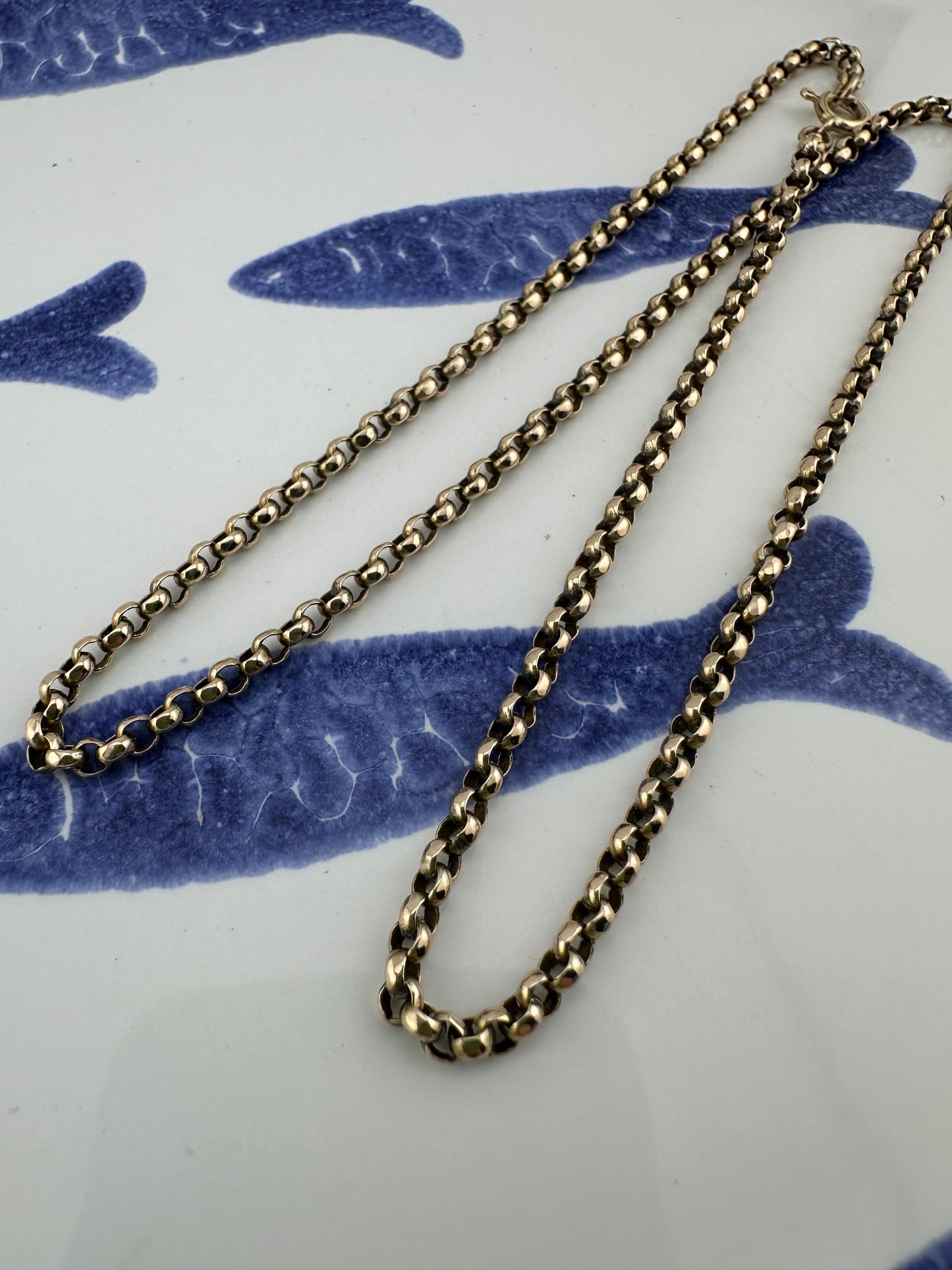 Antique 9ct Gold slightly faceted Belcher chain