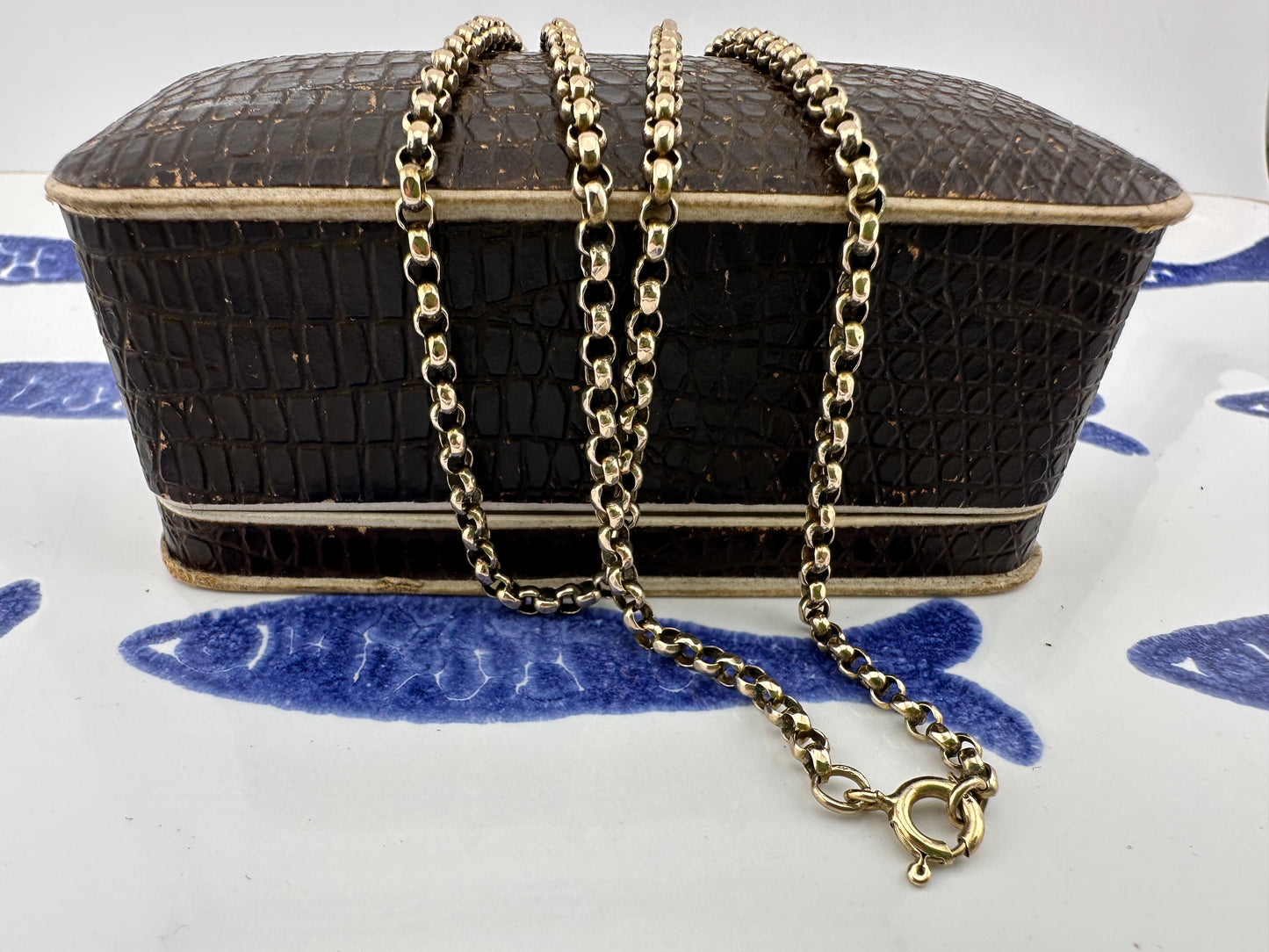 Antique 9ct Gold slightly faceted Belcher chain