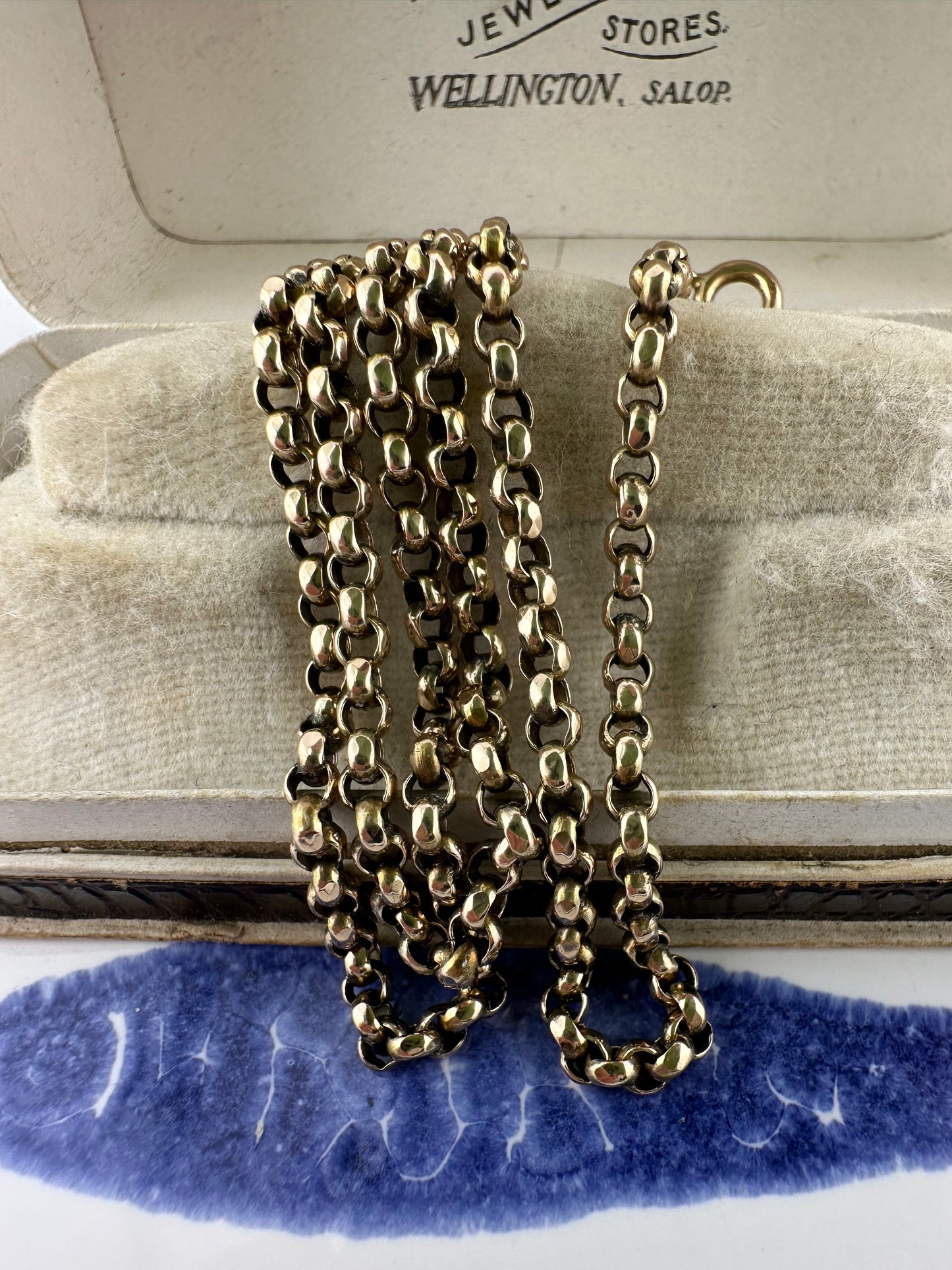 Antique 9ct Gold slightly faceted Belcher chain