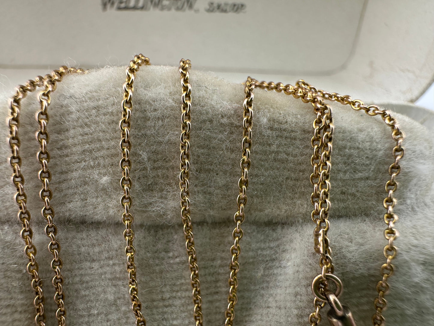 Antique 9ct Rose Gold fine cable chain with barrel clasp