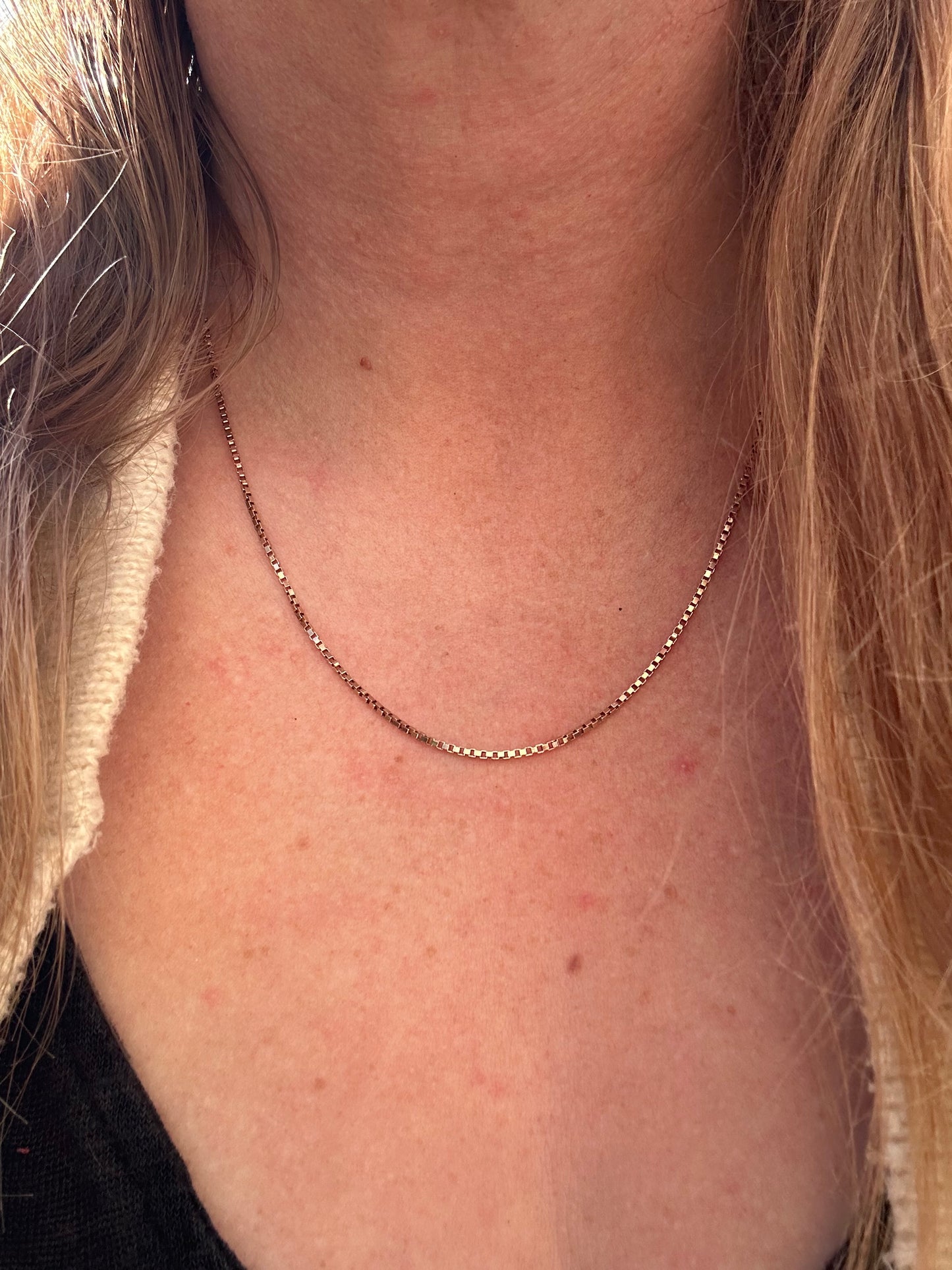 Vintage 9ct Rose Gold UnoAerre Box Chain