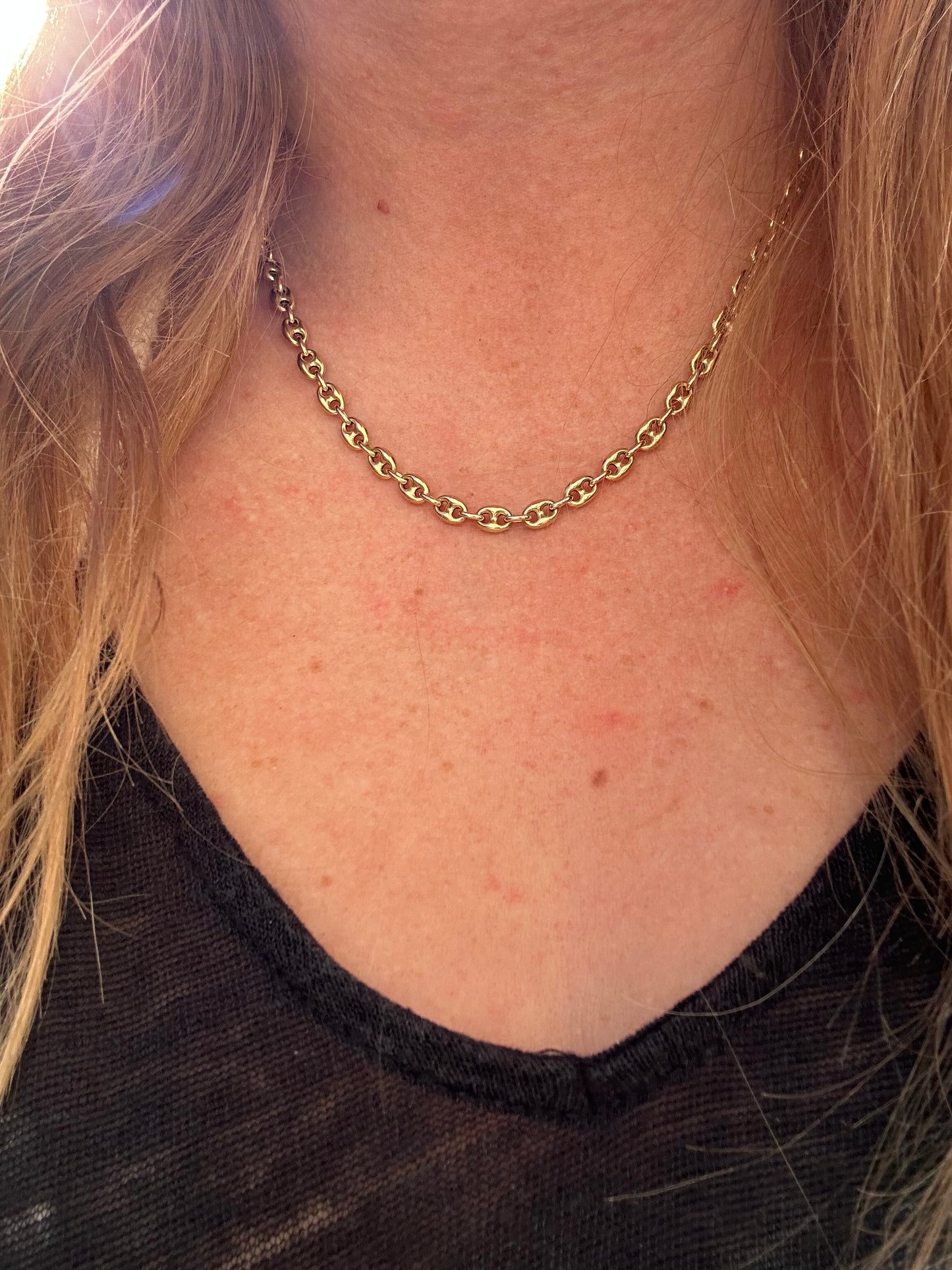 Vintage 9ct Gold UnoAerre Puffy Mariner Chain