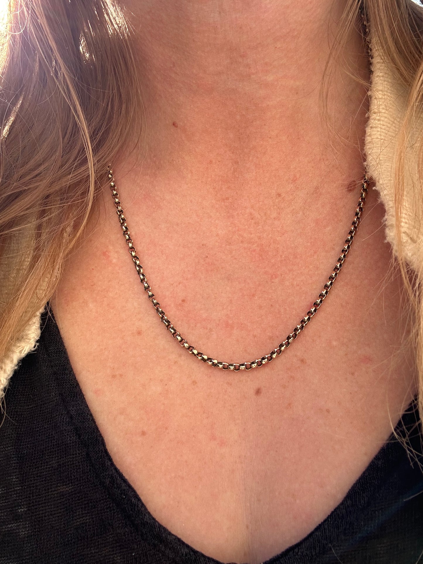 Antique 9ct Gold slightly faceted Belcher chain