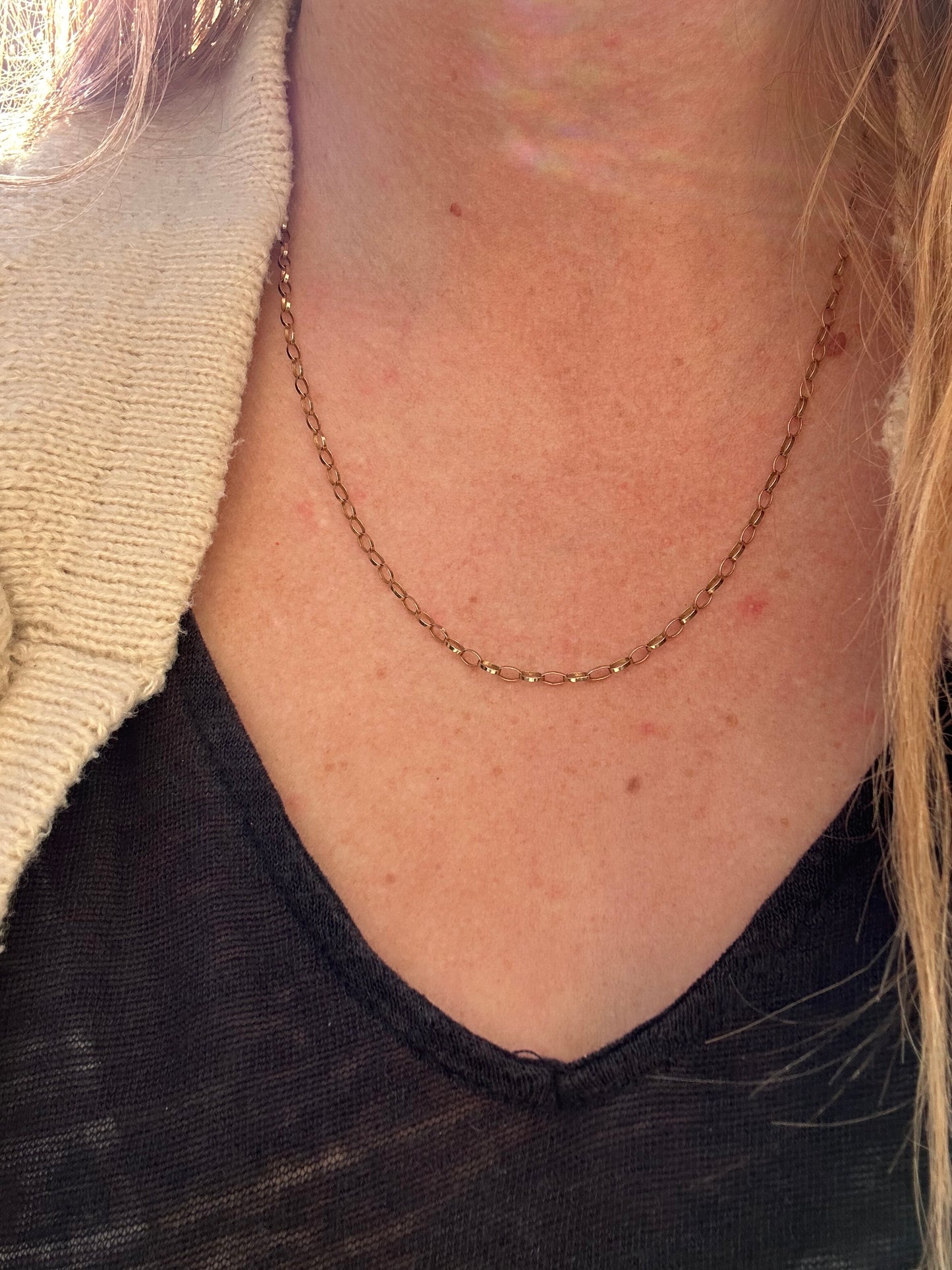 Vintage 9ct Gold Oval Belcher chain