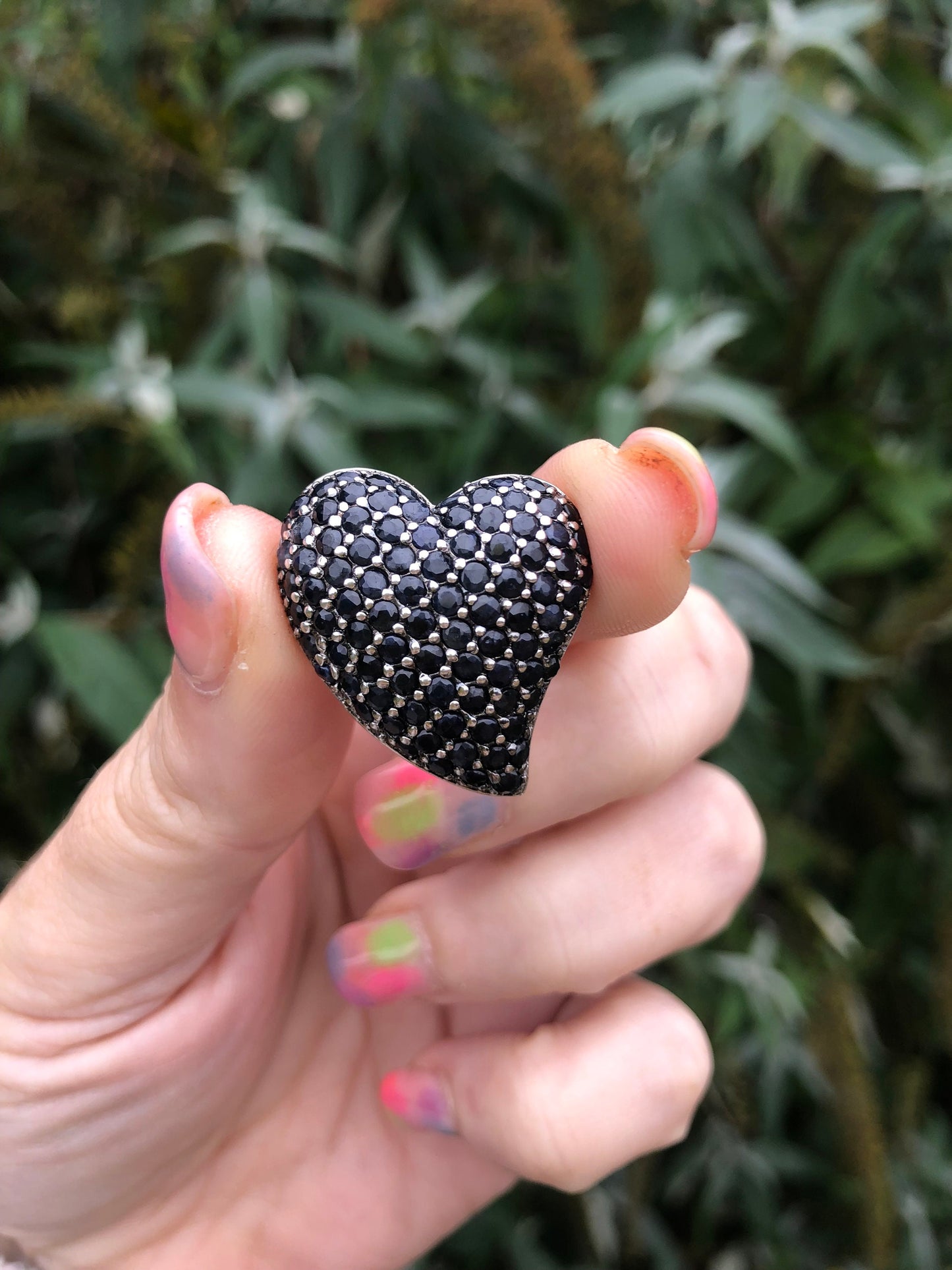 Silver 925 Sapphire Heart Pendant