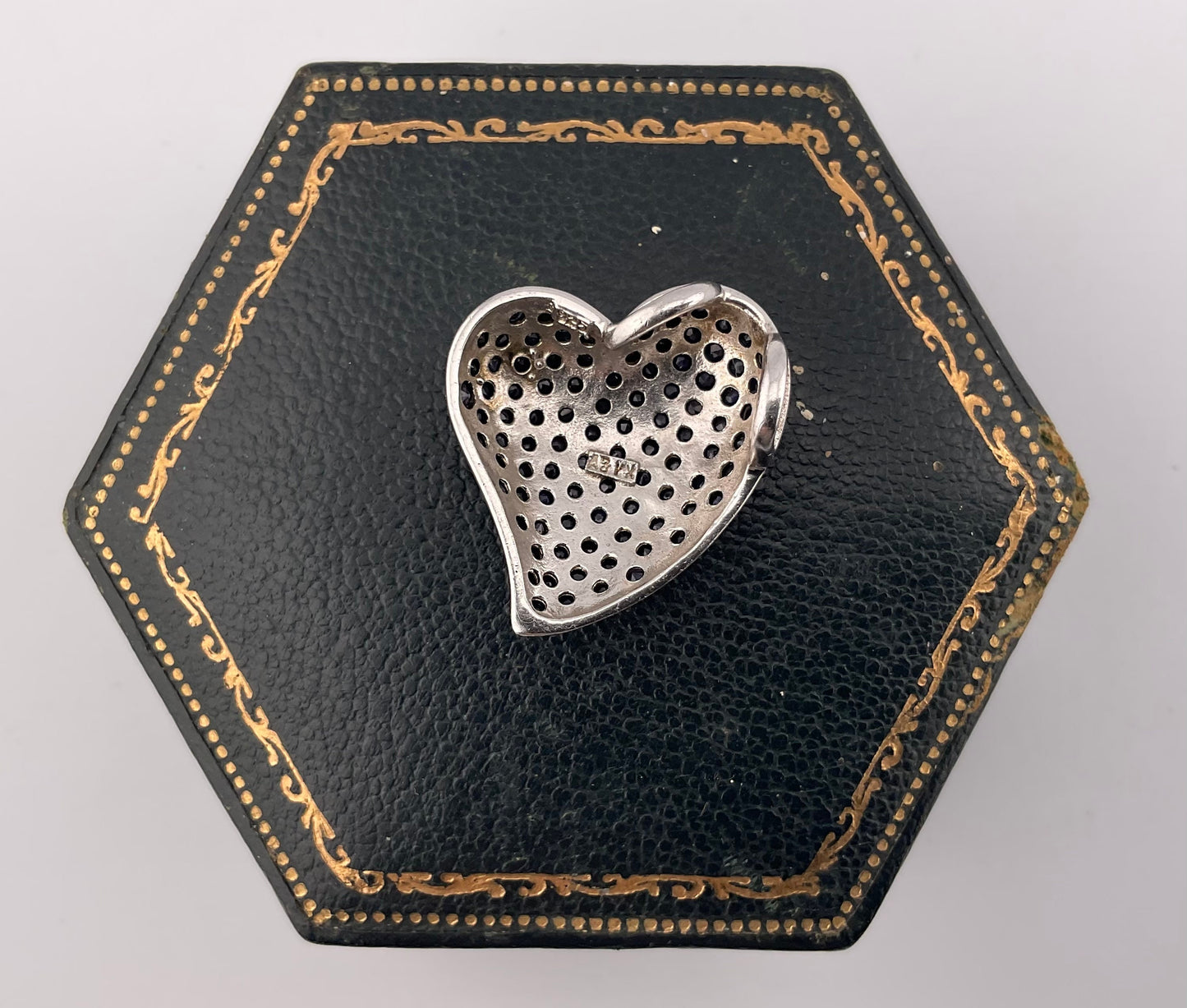 Silver 925 Sapphire Heart Pendant