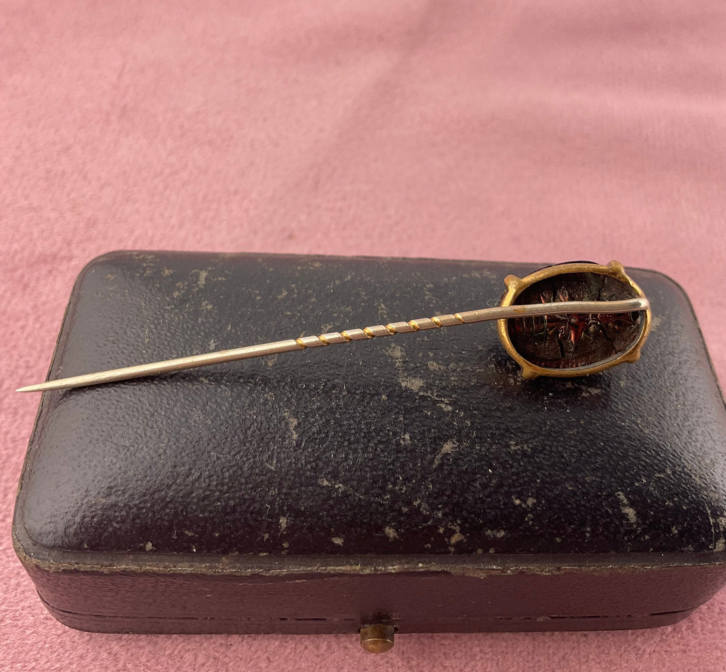 Antique Scarab beetle pin brooch