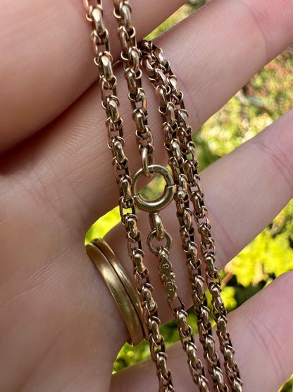 Antique 9ct Gold Wrapped Belcher chain with bolt clasp