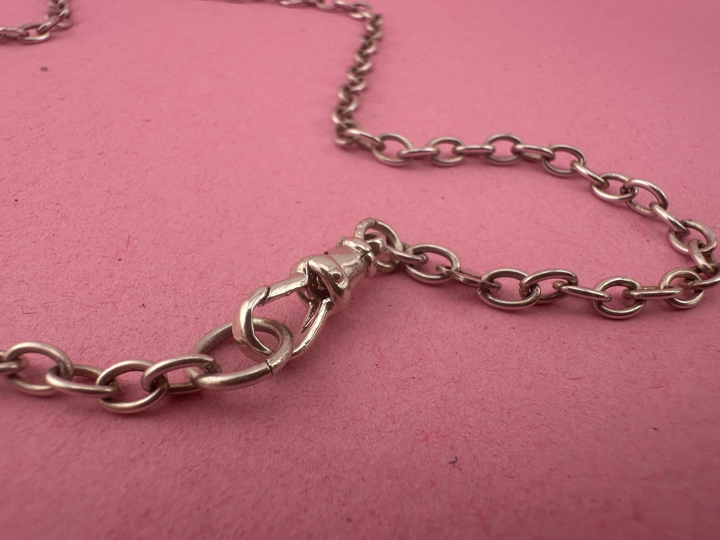 Vintage Sterling silver cable chain with dog clip