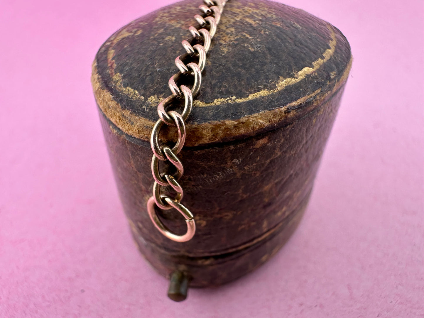 Antique 9ct Rose Gold Curb extender- no clasps