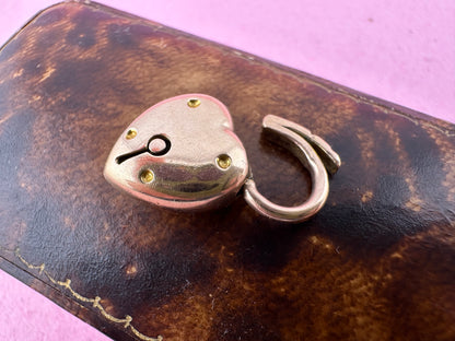 Antique 9ct Rose gold Puffy heart padlock