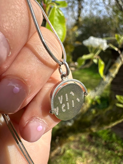 Sterling Silver ‘Why Worry’ Spinner on snake chain