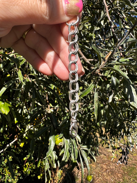 Sterling Silver Double Curb extender with large lobster clasp