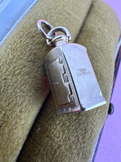 Vintage 9ct Lantern charm with red paste stone