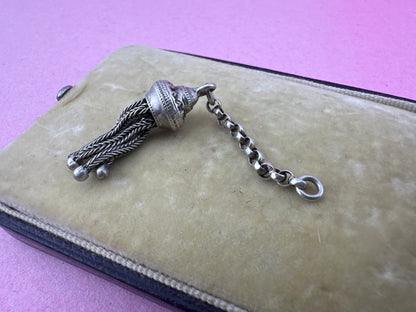 Antique Sterling silver tassel pendant