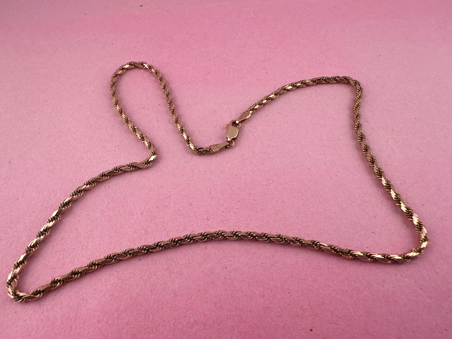 Vintage 9ct Rose Gold Angular Rope chain