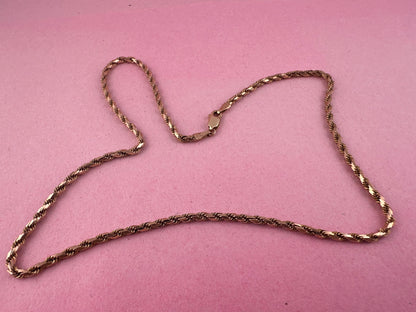 Vintage 9ct Rose Gold Angular Rope chain