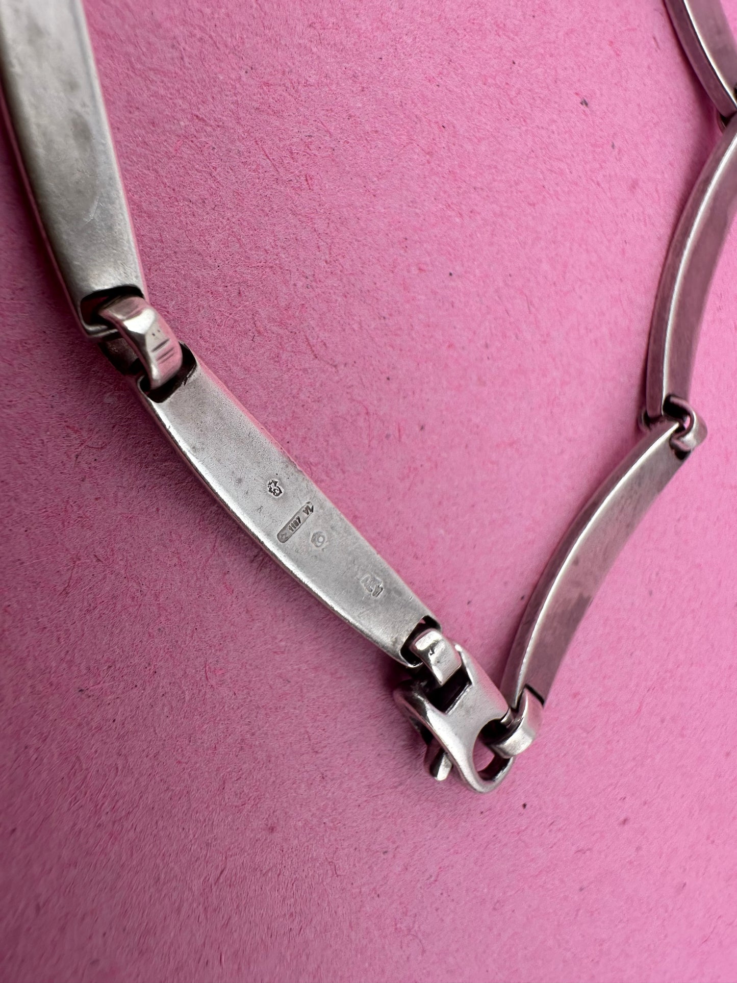 Sterling silver curved bar bracelet