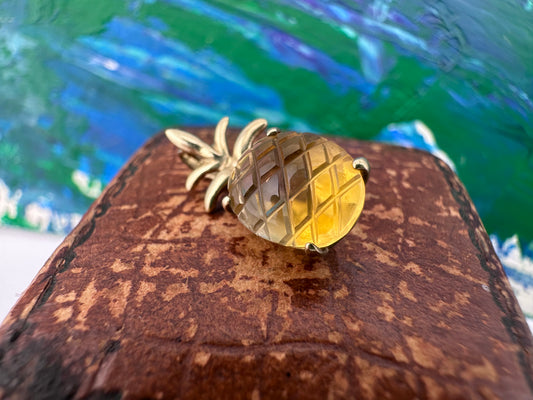 9ct Citrine Pineapple charm