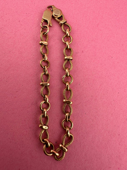 Vintage textured infinity link bracelet