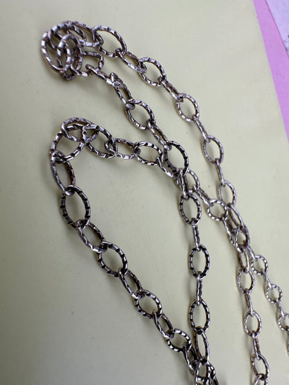 Sterling Silver Textured Oval belcher chain