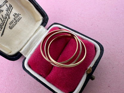 Vintage 9ct Gold Tri-Colour Russian Rolling bands