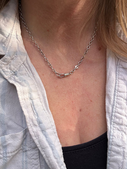 Vintage Sterling silver cable chain with dog clip