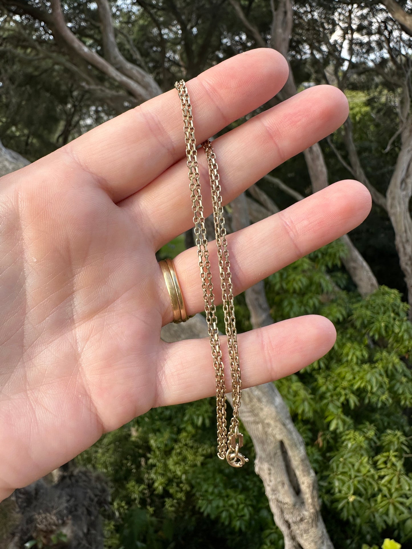 Vintage 9ct yellow gold biker chain