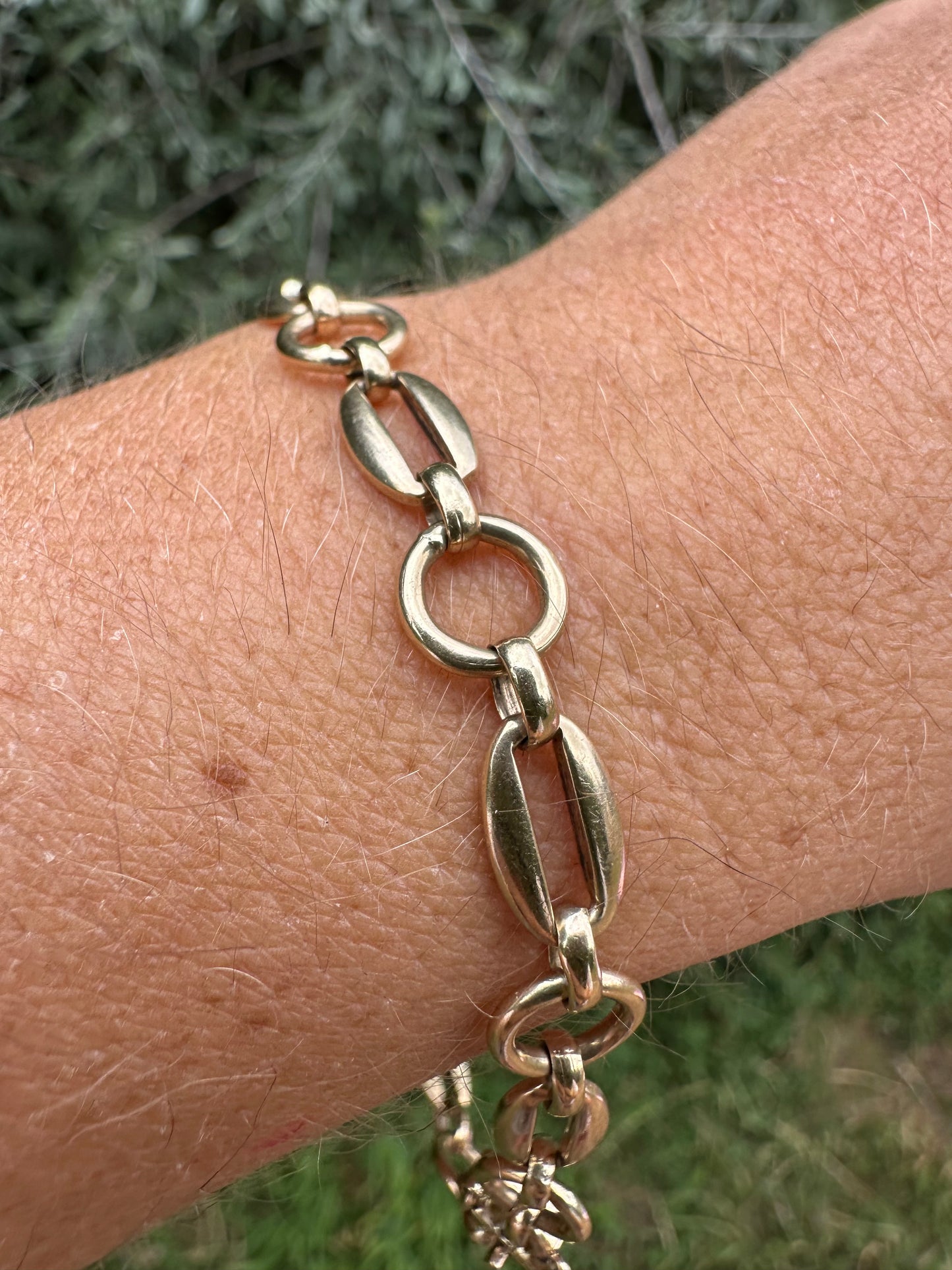 Vintage 9ct Oval and round link bracelet