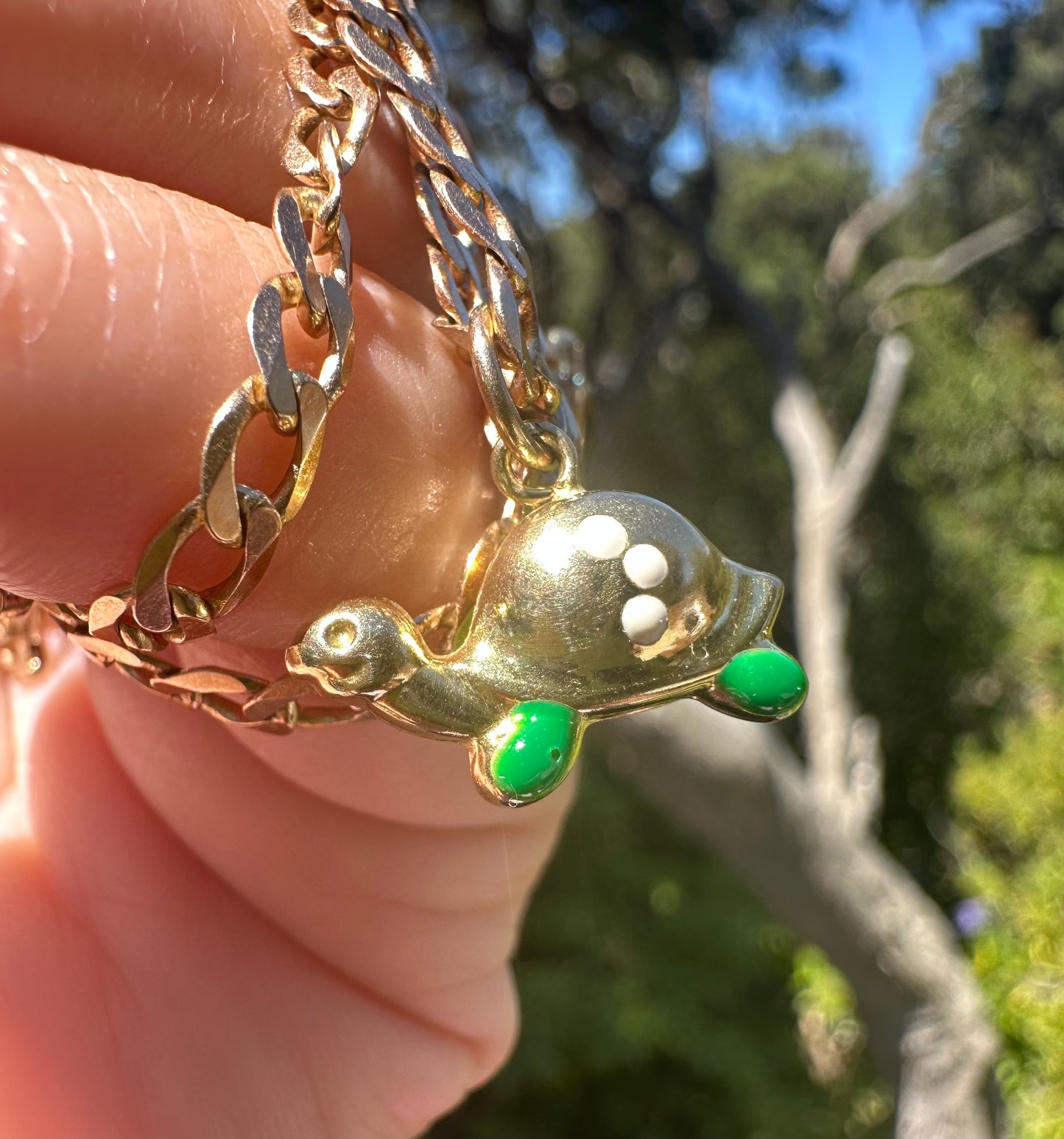 9ct Gold Enamelled Tortoise charm