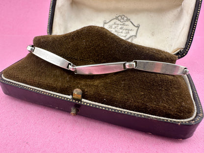 Sterling silver curved bar bracelet