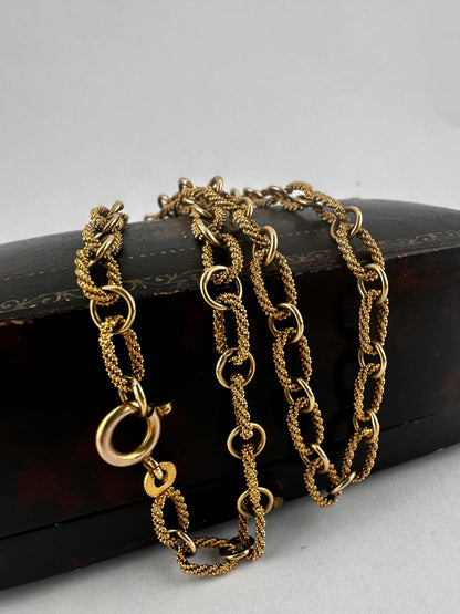 Vintage 9ct Gold Textured Cable Chain