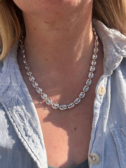 Sterling Silver XL Puffy Mariner Chain