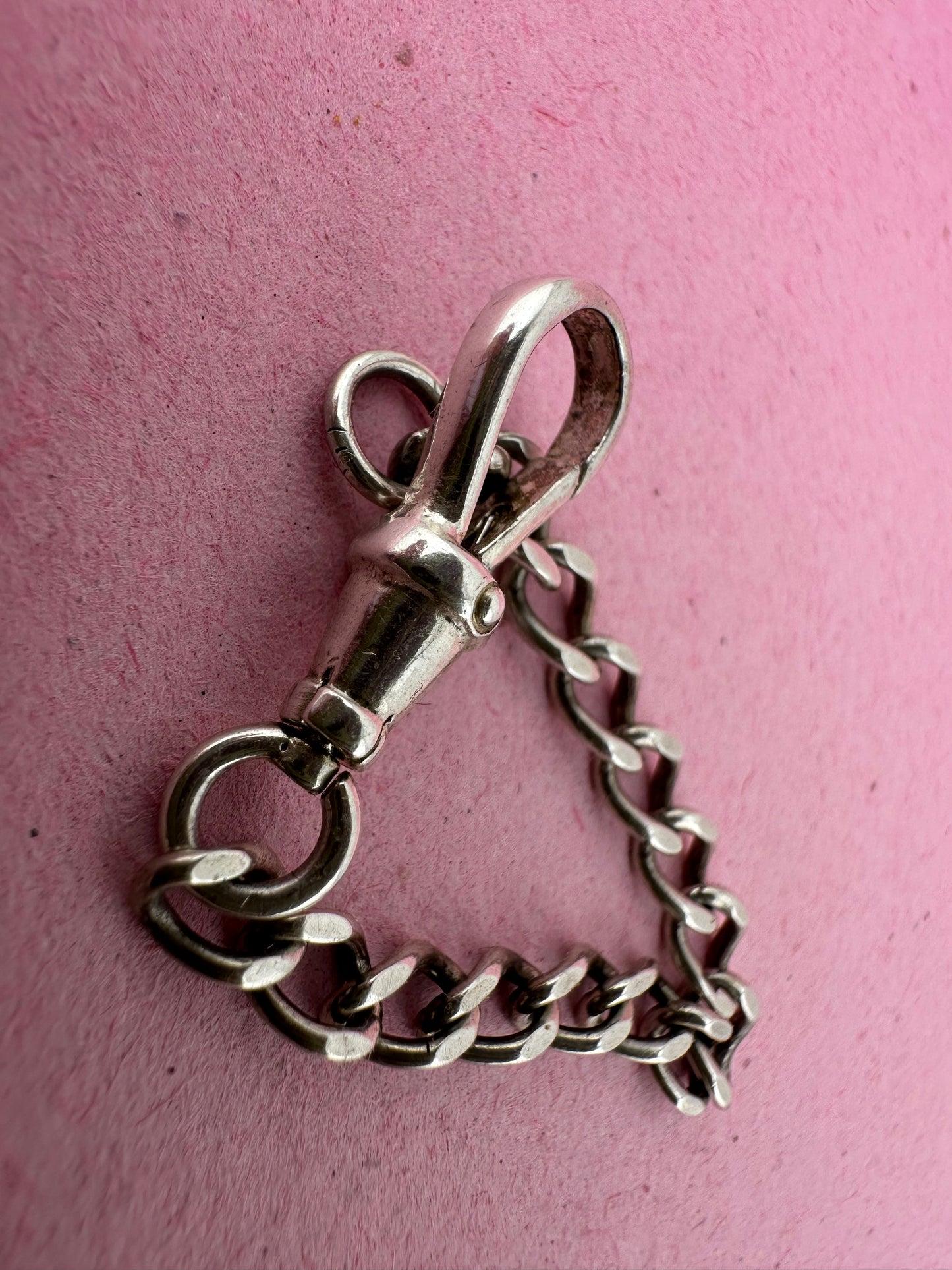 Sterling Silver Flat Curb extender with Dog Clip
