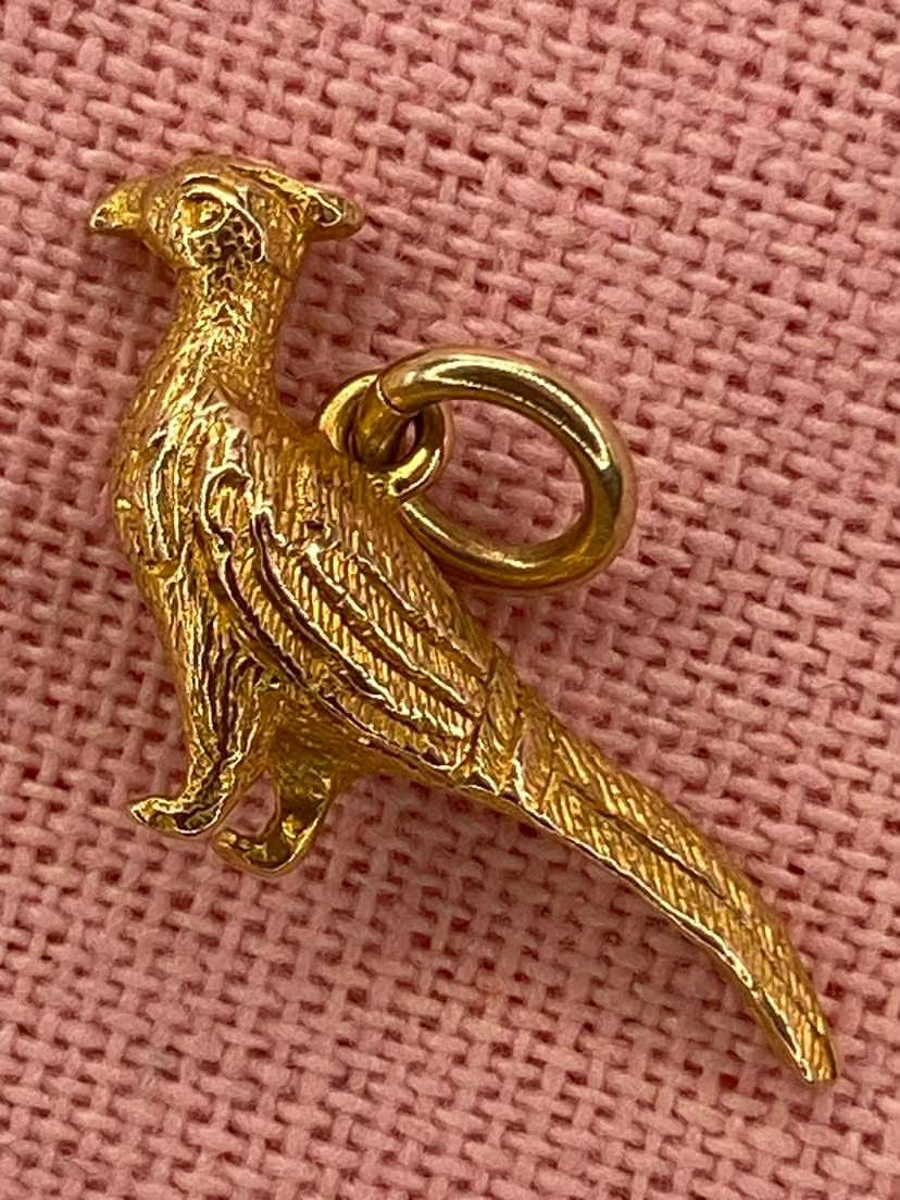 Antique 9ct Gold Pheasant charm