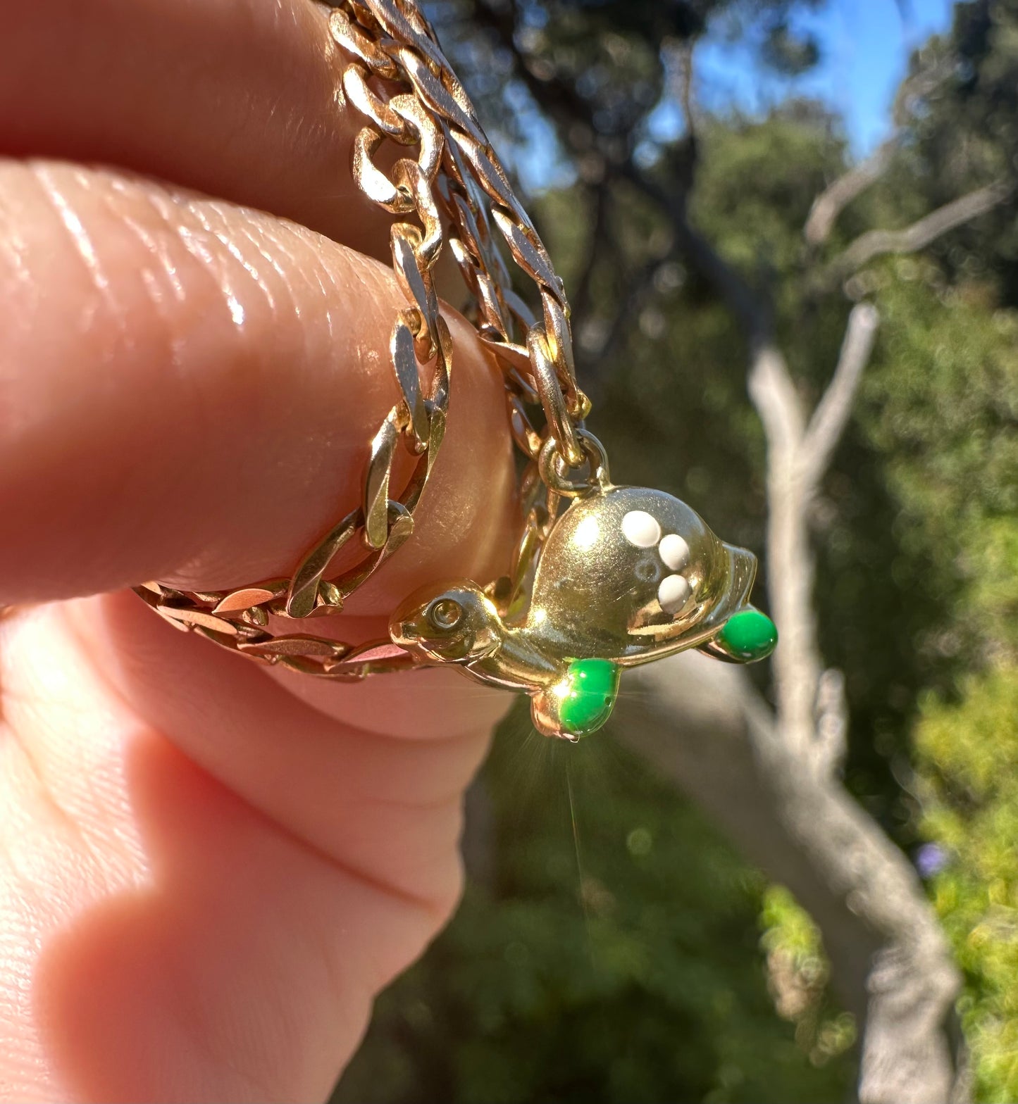 9ct Gold Enamelled Tortoise charm